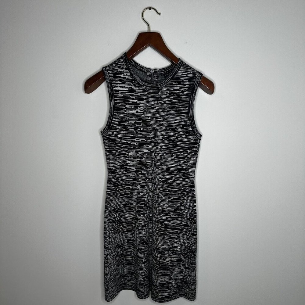 Theory Women’s Size Small Black Sleeveless Zip Bodycon Knee Length Dress